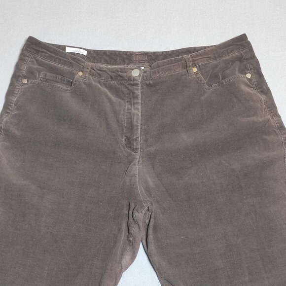 Tabi Anne Corduroy pants women's size 14 brown colour high-rise straight leg - Picture 2 of 15